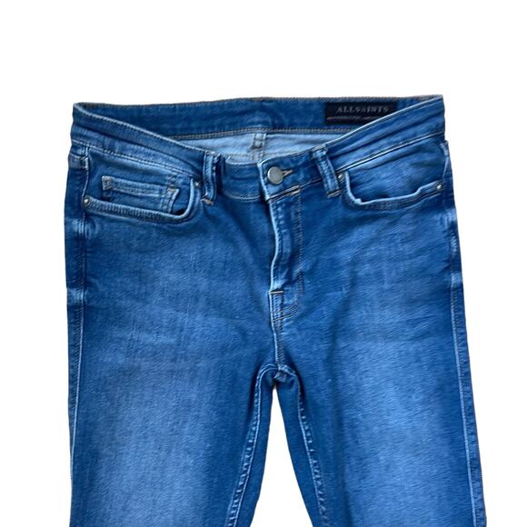 AllSaints Mast Twisted Women’s Skinny Jeans Medium Wash Size 28 - Picture 2 of 4